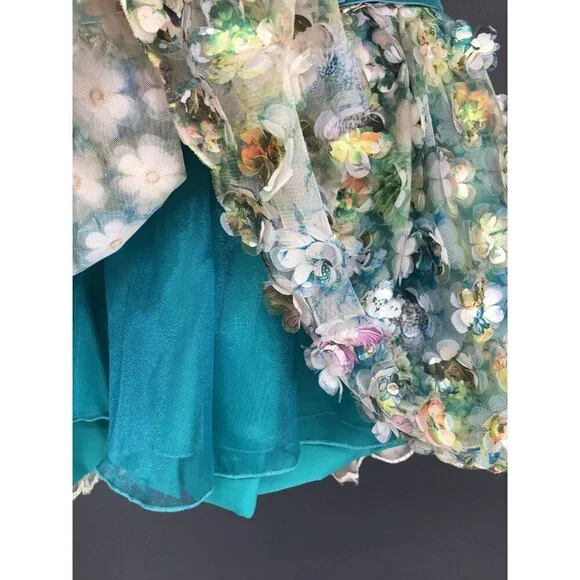Zoe Ltd Floral 3D Floral Appliqus Party Dress Girls 6 Easter Dance Fairy  Church